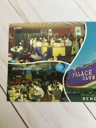 Vintage Oversized Postcard Palace Club Reno,  Nevada Color Photo Card 2