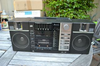 Rare Vintage Mitsubishi Tx - 82 Stereo Boombox Ghetto Blaster Am Fm Radio Cassette