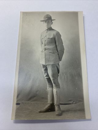 Wwi Rppc Real Photo Post Card Soldier Military Vintage Antique