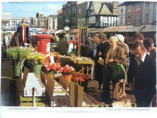 Vintage Postcard Loughborough Market Place 1980s Photo By Mrs G Jones Thorntonwi