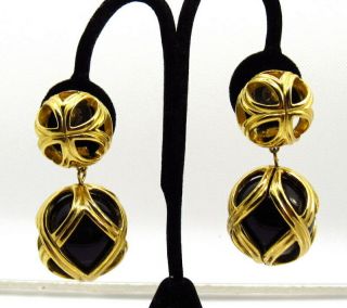 Vintage Christian Dior Couture Earrings Large Drops Signed