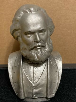 1987 Metal Statue Bust Karl Marx Soviet Russian Russia Rare - German Philosopher