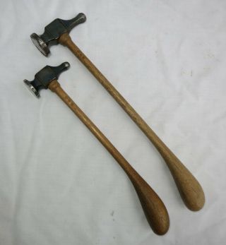 2 X Vintage Jewellers Silversmith Chasing Repousse Small Hammer