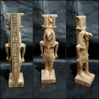 Ancient Egyptian Ibis Thoth Figurine Rare Antique Stone Statue God Of Wisdom