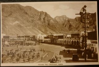 Aden,  Round The Crescent,  Aden,  Vintage Real Photograph Picture Postcard In Vgc