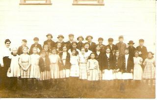 Vintage 1912 Real Photo Postcard Of Middle School Students In Tillamook,  Oregon