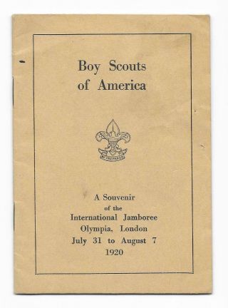 1920 World Jamboree Olympia London Contingent Book Boy Scouts Of America Bsa