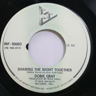 Soul 45 Dobie Gray - Sharing The Night Together / You Can Do It On Infinity Reco
