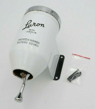 Vintage Boraxo Luron Powder Hand Soap Dispenser - Porcelain On Metal