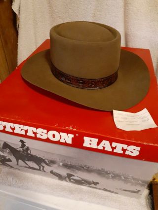 Vintage Stetson 4x Beaver " Revenger " Acorn Colored Cowboy Hat Size 6 - 7/8