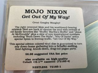 Mojo Nixon with Skid Roper ‎– Get Out Of My Way - Colored VINYL 2