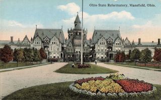 Vintage Postcard Ohio State Reformatory Mansfield Color Photo Architecture Cross