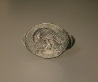Ancient Interesting Roman Bronze Ring Eagle 1st - 4th Century Ad
