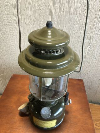 Vintage 1952 COLEMAN Lantern U.  S.  Army Olive Military Gasoline Leaded Fuel 3