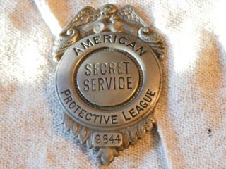 Obsolete American Protective League Secret Service Pin Badge