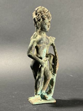 Very Rare Ancient Luristan Bronze Statuette Of Hunter Gatherer - Circa 1000 Bce