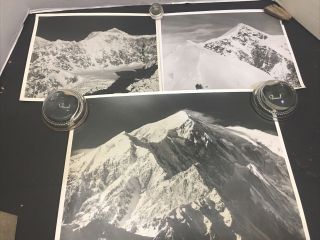 1950’s Vintage Black & White Photo Of Alaska Mountain Glaciers Mountain Climbers