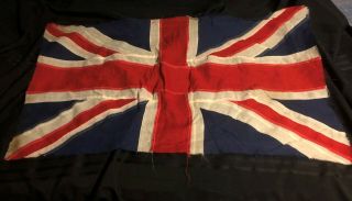 British Antique Union Jack Flag Multi Piece Construction Approx.  44x 25 Inches