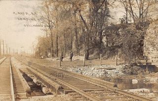 Vintage Rppc Real Photo Postcard C&a Railroad Landing Dellwood Park Illinois Ill