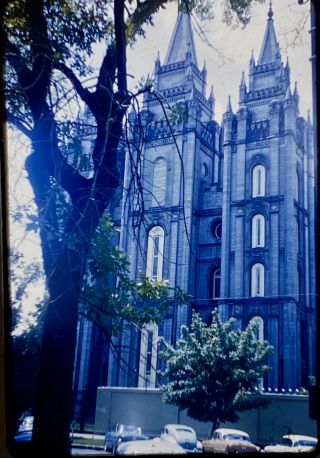 1950s Red Border Kodachrome Color Slide - Mormon Temple Slc,  Ut
