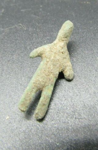 Ancient Bronze Age Anthromorphic Figure Pendant,  2nd - 1st Millennium Bc