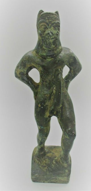 Ancient Roman Bronze Statuette Of Priapus Fertility Statuette Large & Impressive