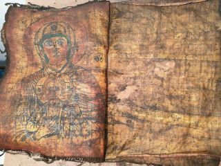 Rare Antique Ancient Christian Egyptian Book 10papyrus Jesus & Mary Coptic 18 Ad
