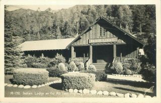 California Highway To Yosemite Indian Lodge Vintage Real Photo Postcard View