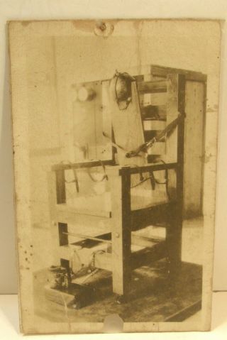 Vintage Real Photo Postcard Rppc Electric Chair Capital Punishment Death Penalty