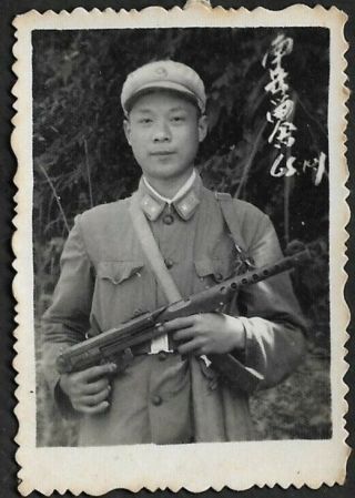 Ppsh Machine Gun China Pla Chinese Liberation Army Photo 1960s Orig.