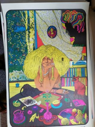 Just Like A Woman 1972 Vintage Bob Dylan Nos Blacklight Poster Steffen & Gaines