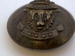 Antique Nwmp Northwest Mounted Police Maynard Harris Grice Bison Head Button