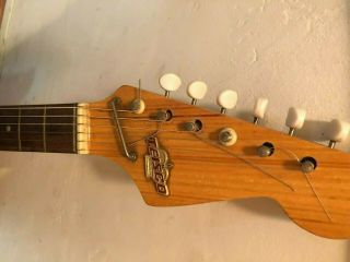 Vintage 1960 ' s Teisco,  2 Pickup Tulip,  E - 110 - ish?,  Made in Japan,  With case. 2