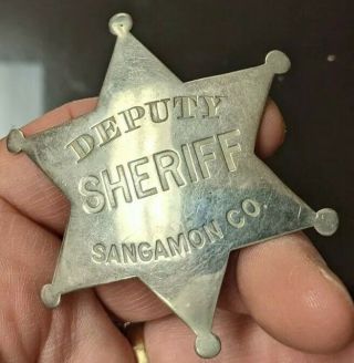 1930s Deputy Sheriff Sangamon County,  Illinois Police Badge Obsolete