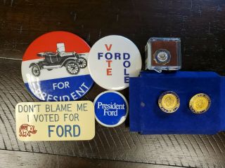 Vintage 1970s President Gerald Ford Presidential Seal Cuff Links Usa Plus Pins