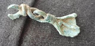 Rare Viking Bronze Noisy Ducks Foot Pendant From Old European Collect.  L55l