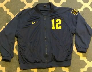 Vtg Nike Team Player Issued Michigan Wolverines Football Jersey Jacket Coat