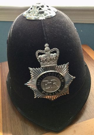 Vintage Er Bobby Metropolitan Police Hat Helmet