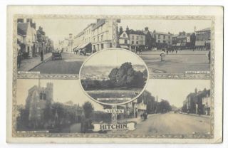Hertfordshire Multiview Of Hitchin Real Photo 1917 Vintage Postcard 15.  12