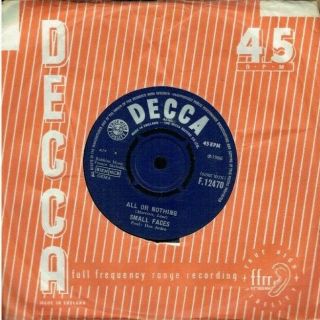 Small Faces All Or Nothing 45 Decca 1966