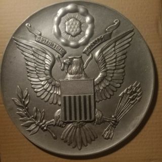 Large Great Seal Of The United States Wilton Metal 13.  5 " Eagle Wall Plaque Crest