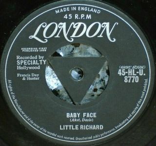 Little Richard Rocks Up " Baby Face " : Vg/vg,  1958 Uk 45/company Sleeve