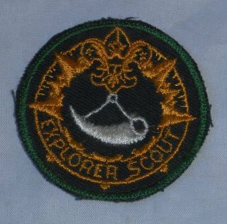 Vintage 1940s Bsa Boy Scouts Explorer Scout Ranger Patch Powder Horn