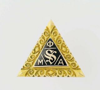 10k Gold Phi Mu Alpha Music Sinfonia Fraternity Badge Pin & Necklace Pendent