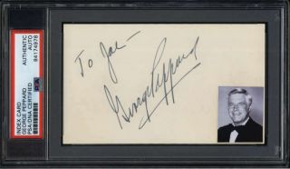 George Peppard D.  1994 Actor Vintage Auto Signed Index Card Psa/dna