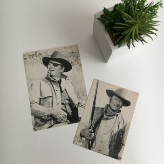 John Wayne Black & White Vintage Set With Photo & Postcard - Movie Classic