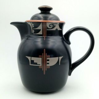 Vintage Noritake Stoneware Desert Fire Tea Coffee Chocolate Pot 9 Inch