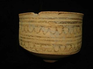 Large Ancient Painted Jug - Bowl 3000bc Early Bronze Age Neolithic