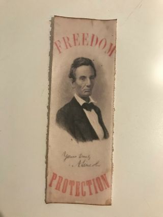 President Abraham Lincoln 1860 Campaign Ribbon