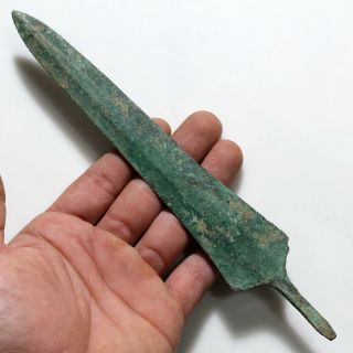 About 4500 Years Old Ancient Greek Bronze Age Spear Head Ca 2500 - 1500 Bc - Intact